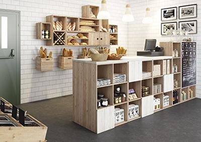Planken Astigarraga Dinamic 3 Natuurlijk Hout 107 x 36,2 x 34 cm Kubussen Modulair