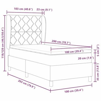 Boxspring bed met matras Donkergroen 100 x 200 cm Fluweel
