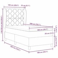 Boxspring bed met matras Donkergroen 100 x 200 cm Fluweel - thumbnail
