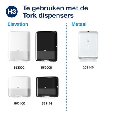 Handdoek tork h3 advanced 2laags 248x230mm groen Handdoek tork h3 advanced 2laags 248x230mm groen