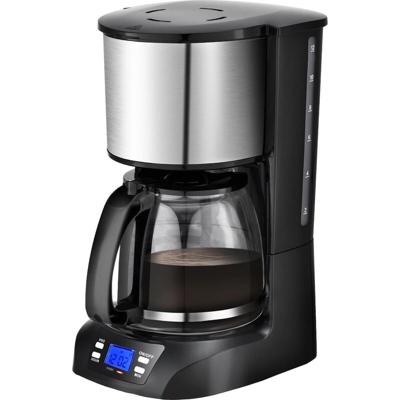 Zwart/Zilver Filter Koffiezetapparaat met Glazen Kan