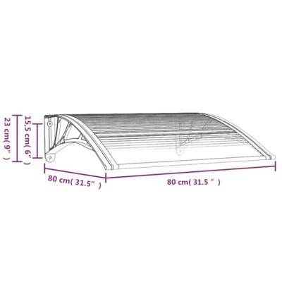 VidaXL Deurluifel 80x75 cm polycarbonaat zwart en transparant VidaXL Deurluifel 80x75 cm polycarbonaat zwart en transparant