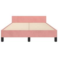 Bedframe met hoofdeinde fluweel roze 120x200 cm - thumbnail