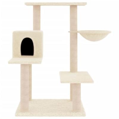 Kattenmeubel met sisal krabpalen 82,5 cm crèmekleurig - thumbnail