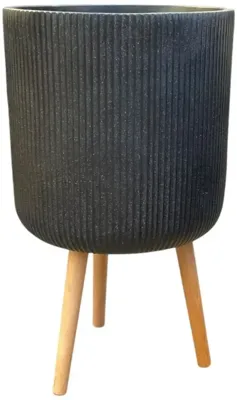 Mica Decorations bloempot nuovo keramiek 37x64cm zwart