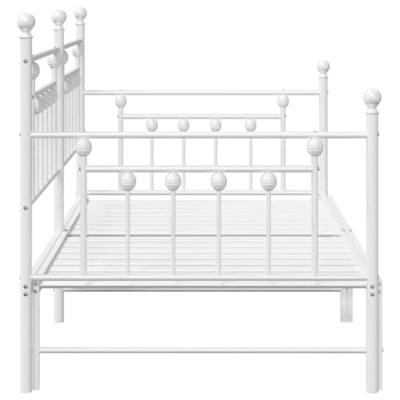 Bedframe voor een daybed met hoofdeinde Wit 90 x 190 cm Staal