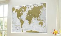 Maps International wereldkaart kras 84 x 59 cm - thumbnail