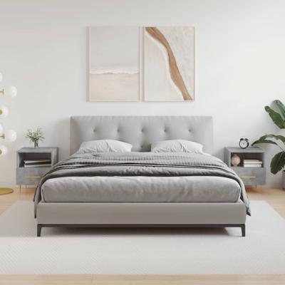 Nachtkastjes 2 st 40x35x47,5 cm bewerkt hout betongrijs Nachtkastjes 2 st 40x35x47,5 cm bewerkt hout betongrijs