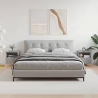 Nachtkastjes 2 st 40x35x47,5 cm bewerkt hout betongrijs - thumbnail