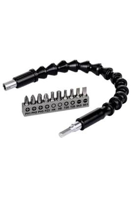 Bosch Accessories Bosch Power Tools 2608522377 Bitset 11-delig Plat, Kruiskop Pozidriv, Kruiskop Phillips, Binnen-zesrond (TX), Inbus