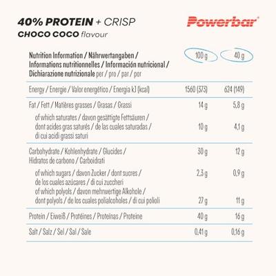 Powerbar 40% Protein+ Crisp Bar Chocolade 12x40g
