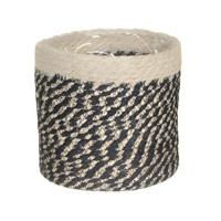Mica Decorations Plantenmand - naturel met zwart - rotan - 12 x 12 cm - Plantenpotten - thumbnail