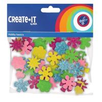 Haza Witbaard Foamstickers bloemen glitter, 25st. - thumbnail