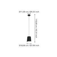 Eglo Zwarte hanglampBolivia Ø 18cm - 900425 - thumbnail