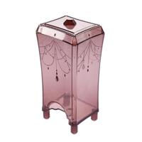 2 stuks Desktop katoenen pad opbergdoos plastic transparante doos (koffie) - thumbnail