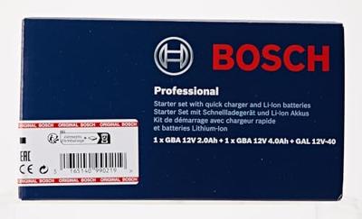Bosch Blauw Starterset GBA 12 - 1x 2,0Ah, 1x 4,0Ah, lader GAL 12V-40 Professional - 1600A01NC9