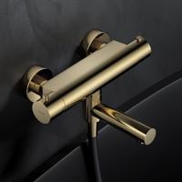 Badthermostaat Hotbath Cobber Opbouw Wegdraaibare Omstel 2-knop Gepolijst Messing Living Colours - thumbnail