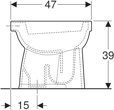 Geberit 300 Basic closetpot-96 vlakspoel 35.5x47cm AO wit s8000100000g