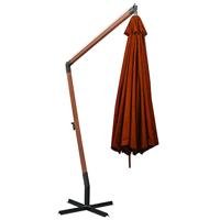 Zweefparasol met paal 3,5x2,9 m massief vurenhout terracotta - thumbnail