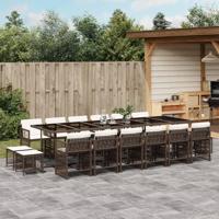 17-delige Tuinset met kussens poly rattan bruin - thumbnail