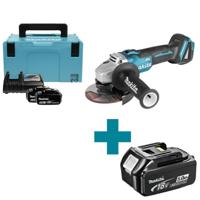 Makita DGA504RTJ haakse accu slijpmachine 18V - 125mm - 2x5.0 Ah accu en snellader in Mbox - thumbnail