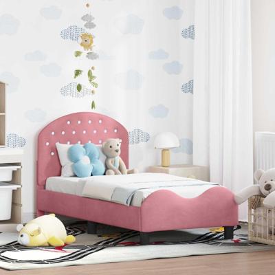 Peuterbedframe met hoofdbord Roze 70 x 140 cm Fluweel