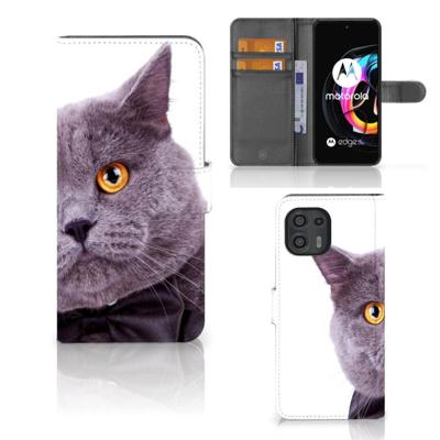 Motorola Edge 20 Lite | Telefoonhoesje | Met pasjeshouder | Kat