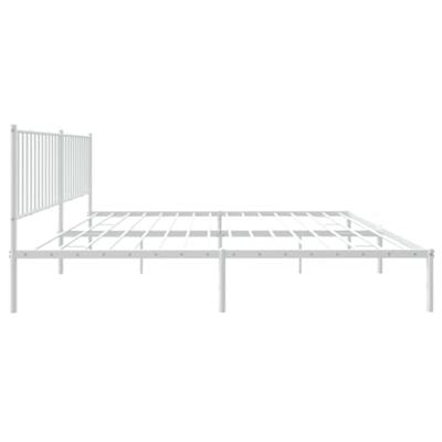 Bedframe met hoofdbord metaal wit 193x203 cm Bedframe met hoofdbord metaal wit 193x203 cm