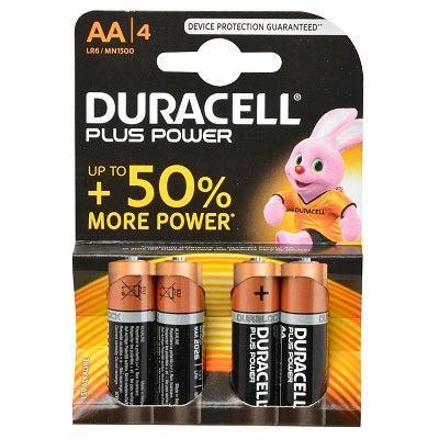 Duracell Plus Power 4 x AA batterij 1.5V Duracell Plus Power 4 x AA batterij 1.5V