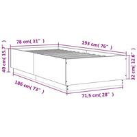 Bedframe met LED-verlichting bruin eikenkleurig 75x190 cm - thumbnail