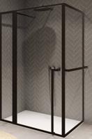 Douchecabine Riho Lucid XL GD203 Omkeerbaar Verstelbaar Aluminium 200x130x100 cm Mat Zwart - thumbnail