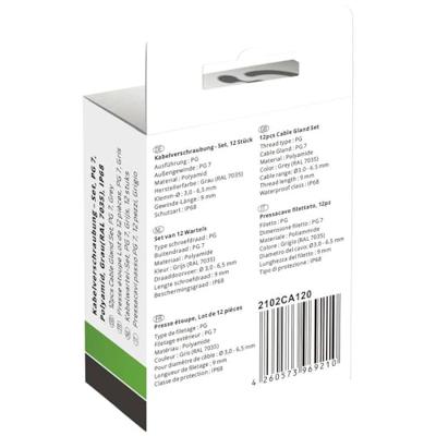 Quadrios 2102CA120 Wartel assortiment PG7 PA66 Lichtgrijs 1 set(s)