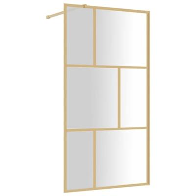 Inloopdouchewand transparant 100x195 cm ESG-glas goudkleurig