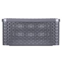 Curver opbergmand met deksel middel - grijs - 19x40x29 cm - thumbnail