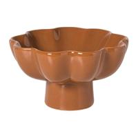 Decoratie schaal op voet bloem - bruin - ø20x11.5 cm - thumbnail