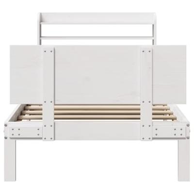 Bedframe met hoofdeinde zonder matras 100x200 cm wit
