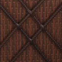 Ligbed met kussen en theetafel poly rattan bruin - thumbnail