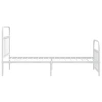 Bedframe met hoofd- en voeteneinde metaal wit 100x190 cm - thumbnail