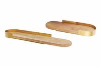 Moderne set van 2 wandplanken PURE NATURE 60cm goud mangohout massief metaal handgemaakt - 43501 - thumbnail
