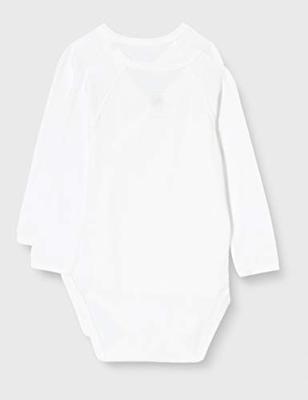 Set van 2 babyrompertjes met lange mouwen in biologisch katoen PETIT BATEAU wit