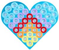 Hama maxi strijkkralenbordje klein hart - thumbnail