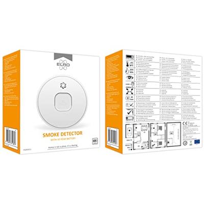 ELRO optische rookmelder - 10 garantie - EN14604 - met bevestiging