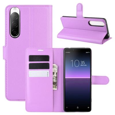 Voor Sony Xperia 10 II Litchi Texture Horizontal Flip Protective Case met Holder & Card Slots & Wallet(Purple) Voor Sony Xperia 10 II Litchi Texture Horizontal Flip Protective Case met Holder & Card Slots & Wallet(Purple)