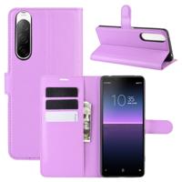 Voor Sony Xperia 10 II Litchi Texture Horizontal Flip Protective Case met Holder & Card Slots & Wallet(Purple) - thumbnail