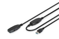Digitus DA-73105 USB-kabel USB 3.2 Gen1 USB-A stekker, USB-A bus 10.00 m Zwart Afgeschermd, Afgeschermd (dubbel) - thumbnail