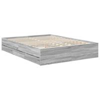 Bedframe met lade Grijze Sonoma 150 x 200 cm Geconstrueerd hout - thumbnail