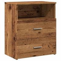 Nachtkastjes 2 st 50x32x60 cm bewerkt hout oud houtkleurig - thumbnail
