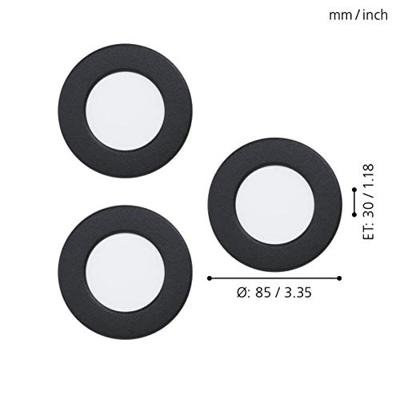 Eglo Set van 3 zwarte inbouwspot Fueva 5 Ø 8,6cm 99146