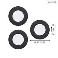 Eglo Set van 3 zwarte inbouwspot Fueva 5 Ø 8,6cm 99146 - thumbnail