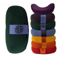 Yogi & Yogini Meditatiekussen Groen Halve Maan Katoen - 4e Chakra - 33 x 13 cm - thumbnail